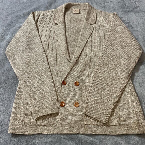 L'Avion Sweaters - Vintage L'Avion Cardigan Sweater Four Button Pockets Tan Womens Sz  L
